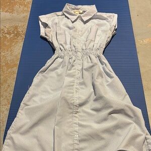 Monteau Tan Buttoned Short Sleeve Shirt Dress